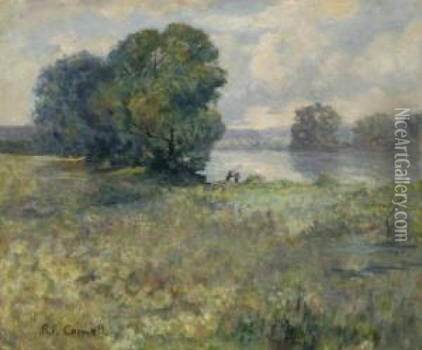 After The Shower, Eastern Branch Of Anacostia,d.c. Oil Painting - Ernst Fried. Ferd. Robert