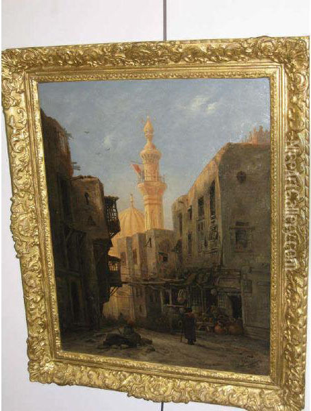 Mosque In Cairo Oil Painting - L. Bernard