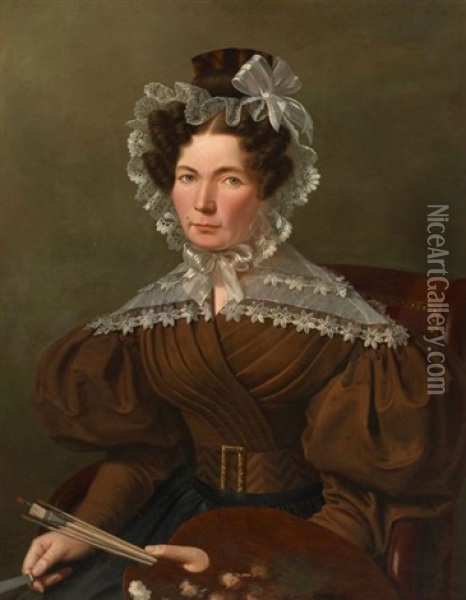 Portrait D'une Femme Peintre Oil Painting - Marquise Valdahon