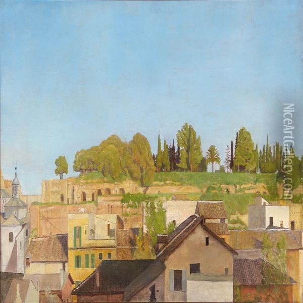 View From The Palatine Hill In Rome Oil Painting - Jakob Hansen