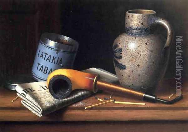 Still Life with Pipe and Tobacco Oil Painting - William Michael Harnett