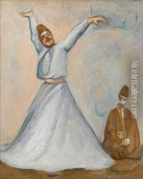 A Dancing Dervish Oil Painting - Jean Hippolyte Marchand