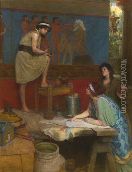 Friendly Critics Oil Painting - Stuart G. Davis