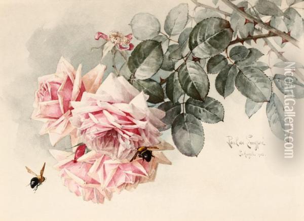 La France Roses Oil Painting - Paul De Longpre