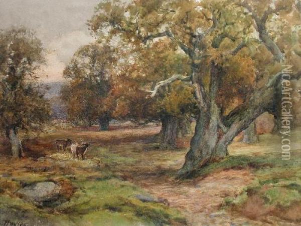 Deer In Alandscape Oil Painting - Edward Davies