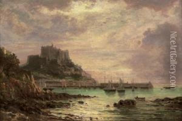 Gorey Castle, Jersey Oil Painting - Carl Morgenstern