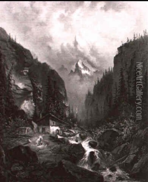 Muhle Im Gebirge Oil Painting - Wilhelm Beurlin