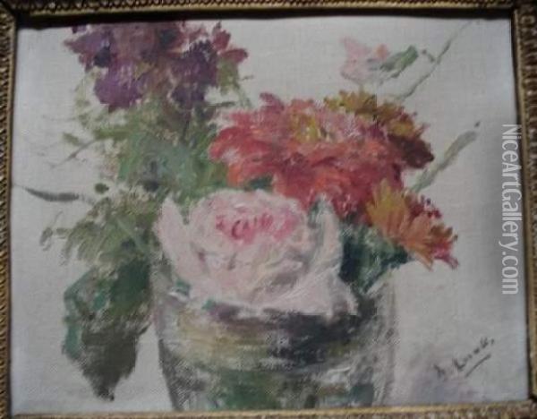 Bouquet De Roses Oil Painting - Henri Lerolle