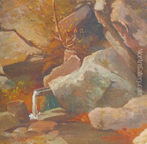Cascatella Tra Le Rocce Oil Painting - Federico Ashton