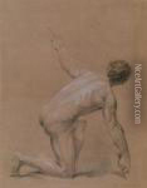 Desnudo Masculino Academico Oil Painting - Cesare Mariani