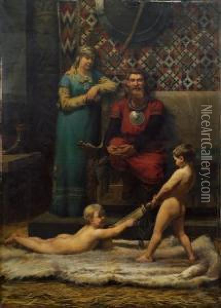 Joie Du Foyer 1879 1879 Oil Painting - Wilhelm Peters