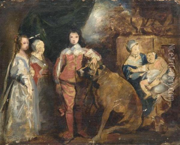 Les Enfants De Charles Ier Oil Painting - Sir Anthony Van Dyck