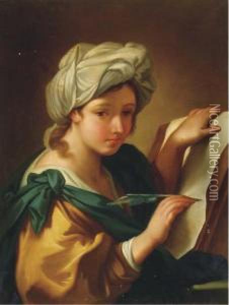 A Sibyl Oil Painting - Angelo Trevisani
