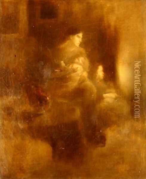 Maternity 2 Oil Painting - Eugene Carriere