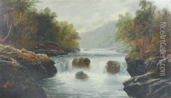 A View Of The Greta, Barnard Castle Oil Painting - William Mellor