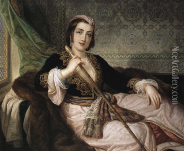 Dame Phanariote De Constantinople Oil Painting - Pietro Luchine