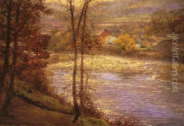 Morning on the Whitewater, Brookille, Indiana Oil Painting - John Ottis Adams