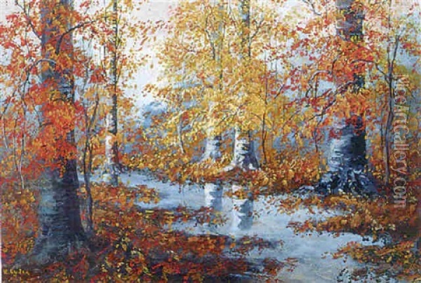 Beech Woods Oil Painting - William Arnold Eyden