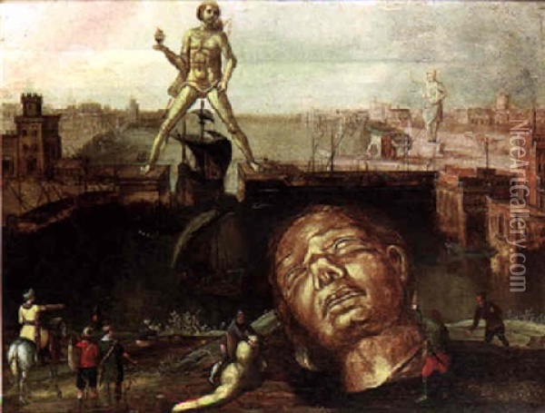 The Colossus Of Rhodes Oil Painting - Hendrick van Cleve III