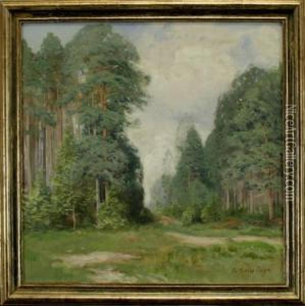 Waldinneres Oil Painting - Friedrich Wilhelm Schwinge