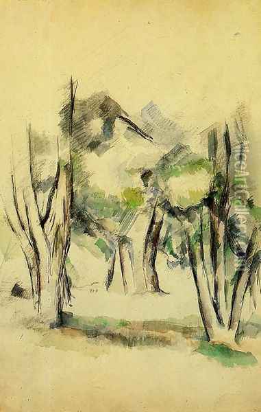 Trees Oil Painting - Paul Cezanne