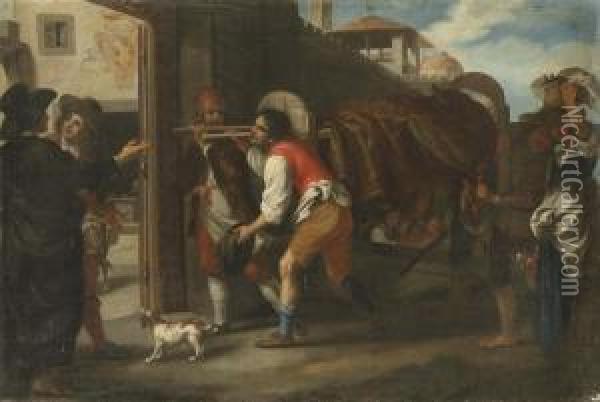 An Episode From The Stories Of The Pievano Arlotto Oil Painting - Agostino Melissi