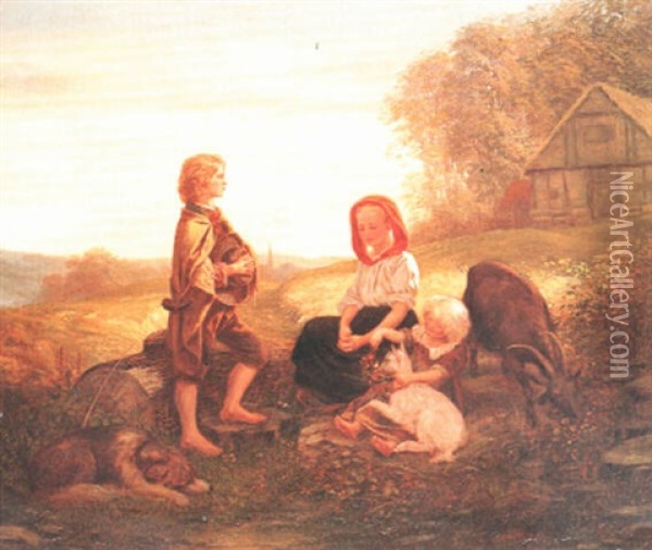 Das Treffen Der Kinder Oil Painting - Anton Heinrich Dieffenbach
