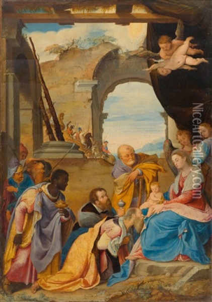 Adoration Of The Kings Oil Painting - Federico Zuccaro