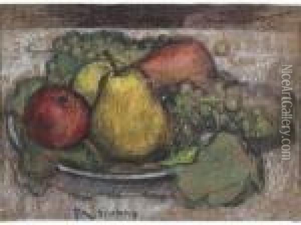 Nature Morte Aux Pommes, Poires, Raisin Oil Painting - Paul Elie Dubois