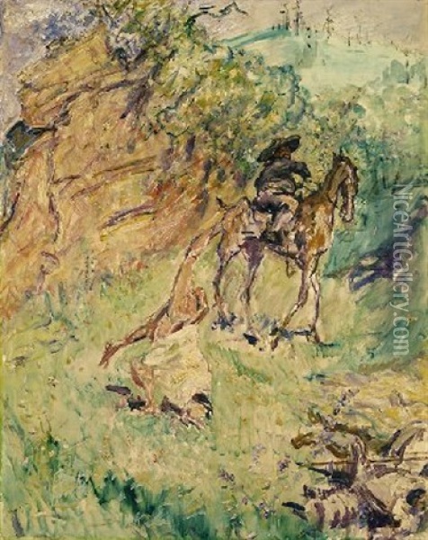 Don Quichote Schlagt Purzelbaum Oil Painting - Max Slevogt