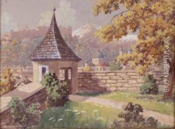 Salzburgblick Vomkapuzinerberg Oil Painting - Hans Frank
