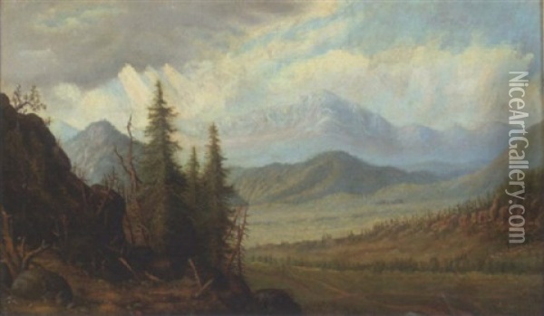 Eastern Mountain Landscape Oil Painting - Louisa Jordan Smith