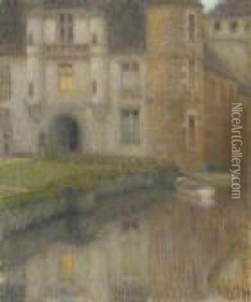 Le Chateau De Maintenon Oil Painting - Henri Eugene Augustin Le Sidaner