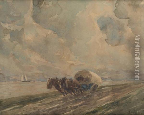 Chariot Avant La Tempete Oil Painting - Gustave Flasschoen