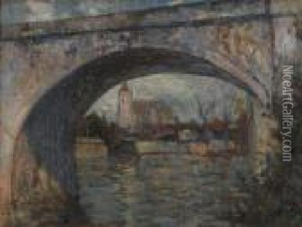 Riviere Sous Le Pont Oil Painting - Adolphe Feder
