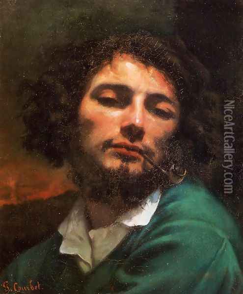 Portrait of the Artist (or Man with a Pipe) Oil Painting - Gustave Courbet