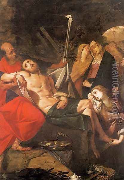 Entombment of Christ Oil Painting - Giovanni Battista Crespi (Cerano II)