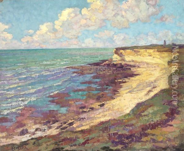 Au Bord De La Mer Oil Painting - Gustave Loiseau
