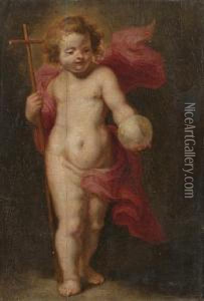 The Infant Christ As Salvator Mundi Oil Painting - Theodor Van Thulden
