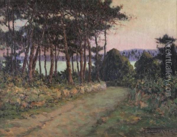 Chemin En Bord De Mer A Concarneau Oil Painting - Georges Dantu