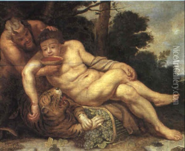 The Drunkenness Of Bacchus Oil Painting - Hendrik van Balen the Elder
