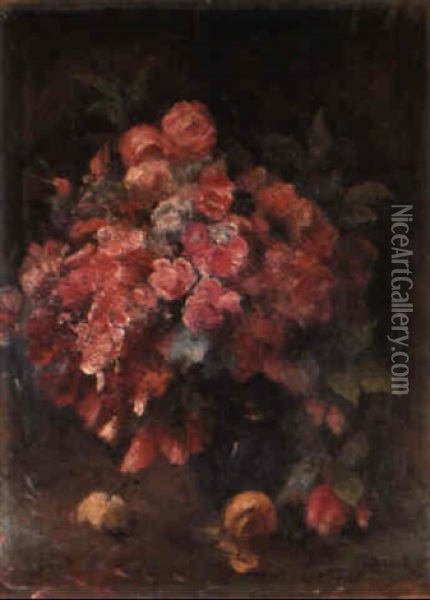 Rosenstraus In Einer Vase Oil Painting - Jeanna Maria Charlotta Bauck