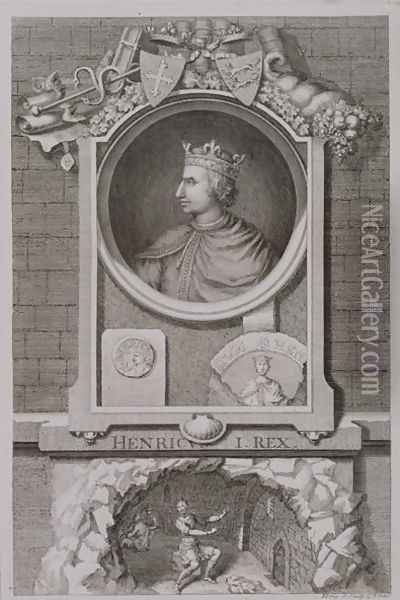 Henry I 1068-1135 King of England from 1100, engraved by the artist Oil Painting - George Vertue