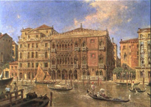 Die Ca D'oro In Venedig Oil Painting - Franz Alt