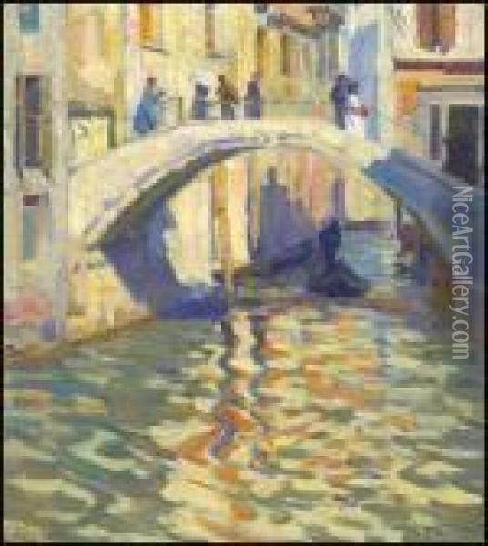 The Foot Bridge, Venice Oil Painting - Helen Galloway Mcnicoll