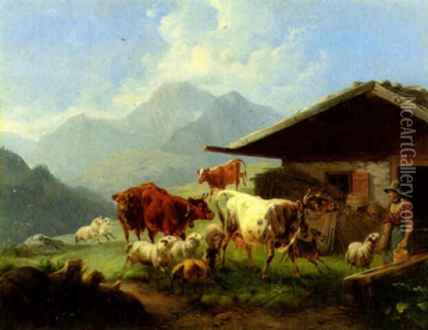 Feeding Time Oil Painting - Wilhelm Melchior