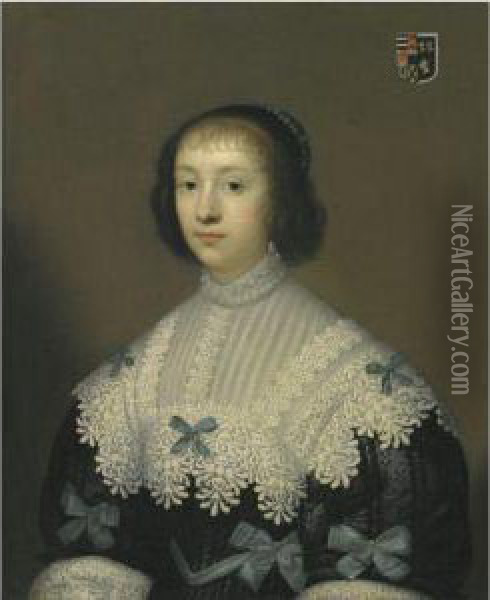 Portrait Of Margaret, Lady Hungerford (1596-1648) Oil Painting - Cornelius Janssens Van Ceulen