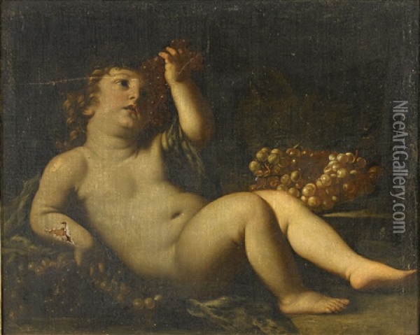 Den Unge Bacchus Oil Painting - Giovanni Andrea Sirani
