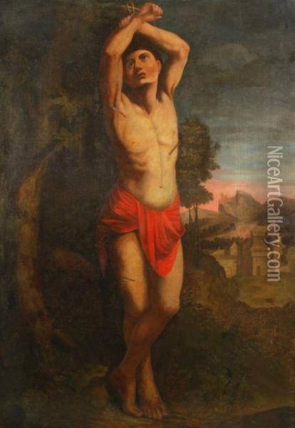 St Sebastian Oil Painting - Ludovicus Finsonius (see FINSON, Louis)