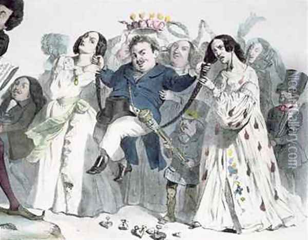 Caricature of Honore de Balzac 1799-1850 Oil Painting - Granville
